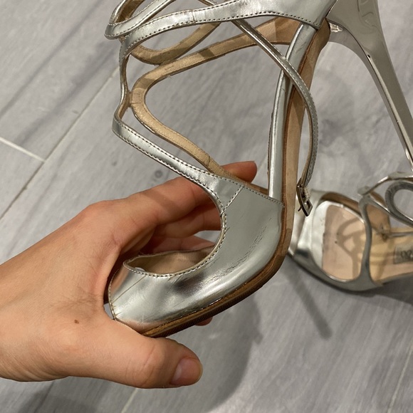 Jimmy Choo Lang 100 metallic leather sandal - Picture 6 of 7